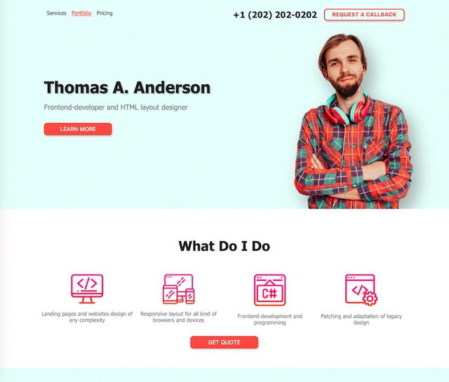 Template Portfolio Wesite screenshot